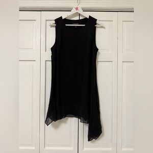 Eileen Fisher 100% Silk Asymmetrical Hem Sleeveless Blouse Lagenlook Witch Small